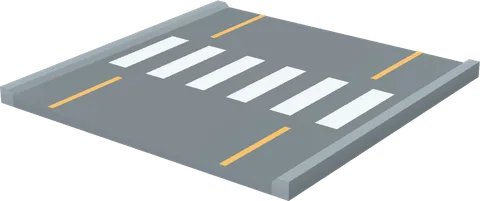 Road Straight Crossing