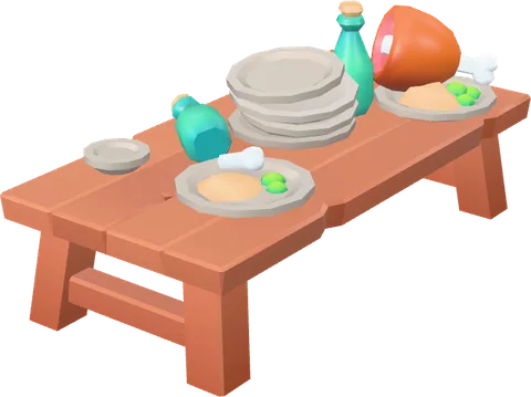 Table Long Decorated A