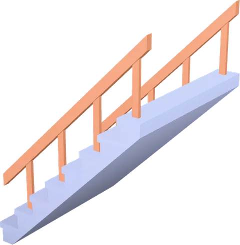 Stairs Wide Stone Handrail