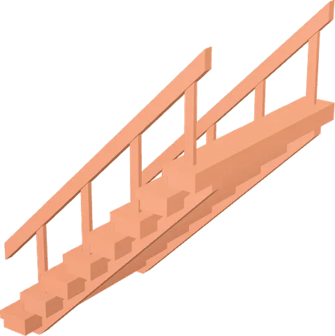 Stairs Wide Wood Handrail