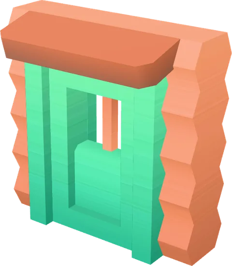Cabin Overhang Door Rotate