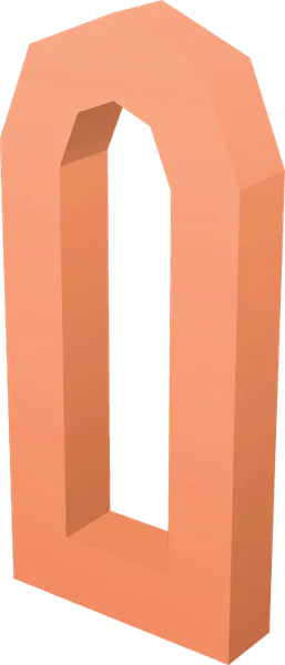 Window Brown Round Narrow