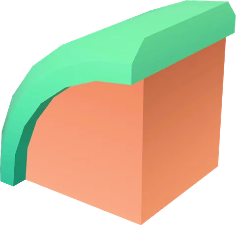 Block Grass Curve Half